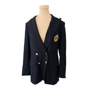 Lauren Ralph Lauren Navy Blazer with Gold Crest & Buttons